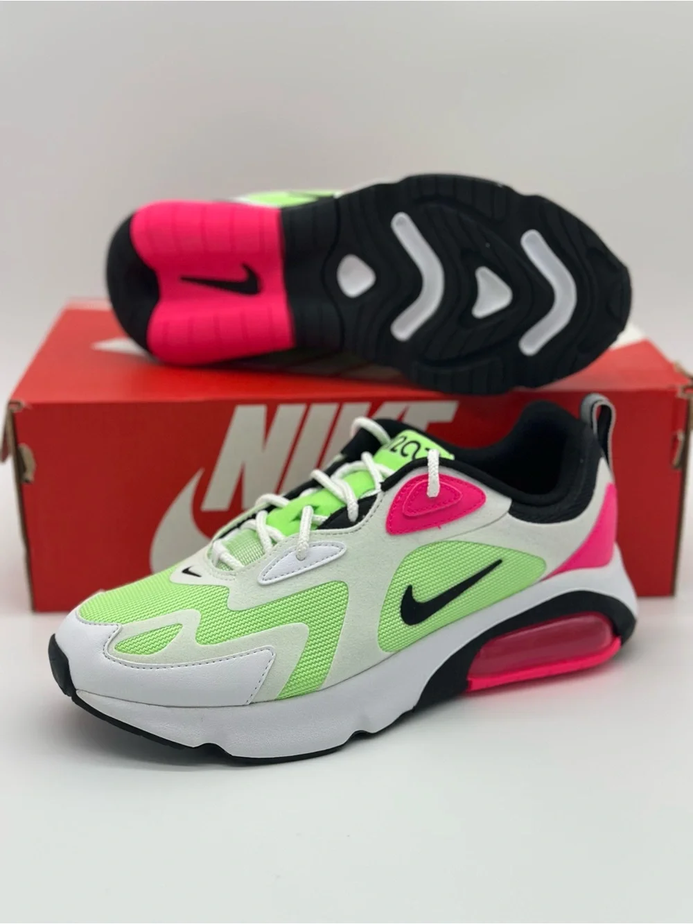 Nike Women’s Sneakers White Lime Green Hot Pink Black